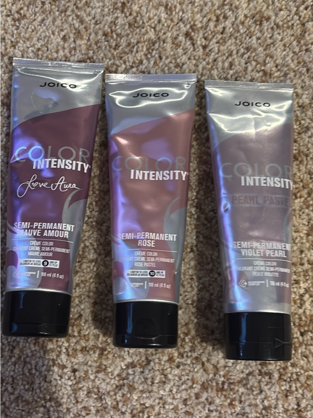 3 JOICO color intensity semi-permanent crème(rose, mauve amour, violet pearl)